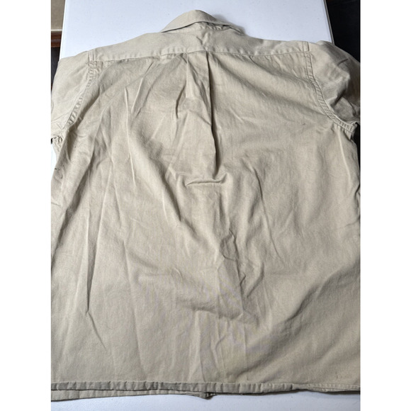 Vintage Shooting Shirt Men's Size L Leather Shoulder Elbow Norman Shirtmakers - Picture 11 of 12